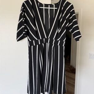 Black and White Striped Dress